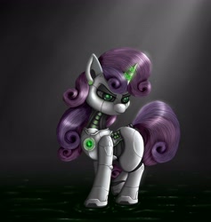 Size: 3443x3635 | Tagged: safe, artist:rameslack, character:sweetie belle, species:pony, species:unicorn, friendship is witchcraft, sweetie bot, g4, female, robot, robot pony, solo, three quarter view