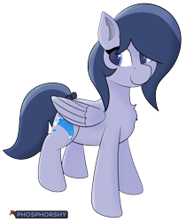 Size: 4125x4916 | Tagged: safe, artist:phosphorshy, oc, oc only, oc:cosmic oceans, species:pegasus, species:pony, chest fluff, female, mare, signature, simple background, solo, transparent background