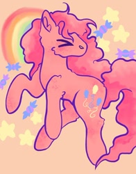 Size: 1080x1381 | Tagged: safe, artist:anyponyrequests, character:pinkie pie, g4, fluffy, fluffy pony, rainbow, solo, stars