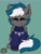 Size: 2250x3000 | Tagged: safe, artist:nordicgoat, oc, oc only, oc:thunder breeze, species:pegasus, species:pony, g4, blushing, cheek fluff, christmas sweater, clothing, cute, ear fluff, eyes closed, fluffy, male, ocbetes, simple background, sitting, stallion, sweater, wing fluff, wings