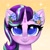 Size: 2048x2048 | Tagged: safe, artist:confetticakez, character:starlight glimmer, species:pony, species:unicorn, g4, blushing, bust, colored pupils, cute, eyebrows, eyelashes, female, flower, flower crown, flower in hair, full face view, glimmerbetes, gradient background, looking at you, mare, portrait, simple background, smiling, solo, ych result