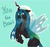 Size: 1920x1786 | Tagged: safe, artist:cherrycandi, character:queen chrysalis, species:changeling, g4, bipedal, blushing, bug, changeling queen, cute, deviantart watermark, female, happy, insect wings, obtrusive watermark, open mouth, open smile, raised hooves, signature, simple background, smiling, solo, watermark, wedding veil, wings