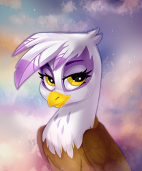 Size: 2000x2400 | Tagged: safe, artist:shooshaa, character:gilda, species:griffon, g4, bust, cute, eyebrows, female, gildadorable, looking at you, portrait, solo, three quarter view