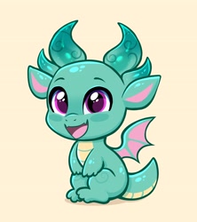 Size: 3320x3744 | Tagged: safe, artist:confetticakez, character:sparky sparkeroni, species:dragon, g5, baby, baby dragon, cute, male, open mouth, simple background, solo, spread wings, wings