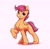 Size: 2859x2786 | Tagged: safe, artist:aquaticvibes, character:scootaloo, species:pegasus, species:pony, g4, colored hooves, cute, cutealoo, eyebrows, eyelashes, female, filly, folded wings, hooves, looking at you, pink background, raised hoof, simple background, smiling, solo, three quarter view, wings, young
