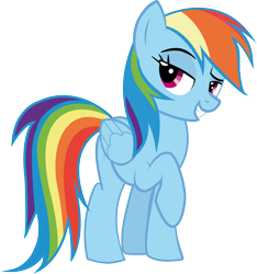 Size: 2577x2750 | Tagged: safe, artist:rainbowmaned, character:rainbow dash, species:pegasus, species:pony, episode:shadow play, g4, my little pony: friendship is magic, digital art, female, high res, raised hoof, simple background, smiling, solo, transparent background, vector