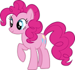 Size: 1007x940 | Tagged: safe, artist:j-pinkie, character:pinkie pie, species:earth pony, species:pony, species:unicorn, g4, digital art, female, mare, ms paint, raised hoof, simple background, solo, transparent background, vector