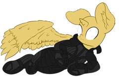 Size: 3334x2066 | Tagged: safe, artist:beigedraws, species:alicorn, species:pony, base, crossover, ear fluff, elite dangerous, horn, remlok suit, simple background, solo, spread wings, transparent background, video game, wings