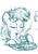 Size: 400x565 | Tagged: safe, artist:fanzeem, part of a set, character:apple bloom, species:earth pony, species:pony, g4, apple family member, bed mane, colored hooves, drink, eyebrows, eyes closed, female, food, hoof hold, hooves, monochrome, morning ponies, plate, sketch, solo, three quarter view, unshorn fetlocks, wip