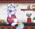 Size: 4000x3298 | Tagged: safe, artist:confetticakez, oc, oc only, oc:cloudy canvas, species:kirin, apple, caught, cloudybetes, cloven hooves, cookie, cookie jar, cute, ear fluff, eyelashes, female, floppy ears, food, fruit, fruit basket, hooves, horn, kitchen, kitchen counter, leonine tail, multicolored hair, rainbow hair, sitting, solo, spice, stealing, tail, utensils, ych result