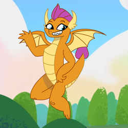Size: 1280x1280 | Tagged: safe, artist:rangarthedragon, character:smolder, species:dragon, g4, g5, solo