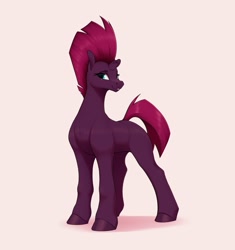 Size: 2397x2552 | Tagged: safe, artist:aquaticvibes, character:tempest shadow, species:pony, species:unicorn, g4, broken horn, colored hooves, cute, eyebrows, eyelashes, female, hooves, horn, mare, mohawk, scar, simple background, solo, tail, tempestbetes