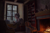 Size: 2500x1634 | Tagged: safe, artist:koviry, oc, oc only, species:pegasus, species:pony, book, bookshelf, chair, commission, couch, cozy, dark, drink, fire, fireplace, freckles, hot chocolate, mug, rain, sitting, solo, string lights, tree, window