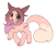 Size: 1996x1752 | Tagged: safe, artist:sinamuna, base used, oc, oc only, oc:cinnamon fawn, species:pony, blushing, brown hair, brown mane, cutie mark, fluffy mane, fluffy tail, forehead jewel, freckles, green eyes, hazel eyes, hybrid, multicolored mane, pink fur, pink hair, pink mane, signature, solo, transparent background, two toned mane