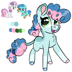 Size: 1280x1271 | Tagged: safe, artist:moccabliss, character:petunia paleo, character:sweetie belle, oc, parent:petunia paleo, parent:sweetie belle, species:earth pony, species:pony, species:unicorn, g4, beanbrows, chest fluff, colored hooves, cute, eyebrows, eyebrows visible through hair, eyelashes, female, hooves, leonine tail, lesbian, looking sideways, magical lesbian spawn, ocbetes, offspring, open mouth, ponytail, shipping, simple background, solo, tail, transparent background