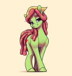 Size: 2524x2656 | Tagged: safe, artist:aquaticvibes, character:tree hugger, species:earth pony, species:pony, g4, bandana, clothing, colored eyebrows, colored hooves, cute, cutie mark, eyebrows, eyelashes, female, hooves, huggerbetes, looking at you, mare, simple background, solo