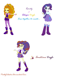 Size: 990x1340 | Tagged: safe, artist:prettycelestia, character:adagio dazzle, character:rarity, parent:adagio dazzle, parent:rarity, species:eqg human, g4, my little pony:equestria girls, character:ametrine dazzle, curly hair, fusion, offspring, simple background, white background