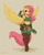 Size: 1600x2000 | Tagged: safe, artist:asimos, part of a set, character:fluttershy, species:anthro, species:pegasus, species:unguligrade anthro, g4, adventurer, arm behind head, arm warmers, ass, bag, belly button, belt, boots, breasts, busty fluttershy, butt, cleavage, clothing, colored eyebrows, eyebrows, female, herbalist, hoof boots, legs, mare, midriff, plant, sexy, shirt, shoes, short shirt, signature, simple background, socks, solo, spread wings, thigh boots, thigh gap, thigh highs, thighs, underass, wide hips, wings