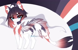 Size: 4096x2635 | Tagged: safe, artist:shenki, oc, oc only, species:pony, ear fluff, explicit source, eyebrows, eyebrows visible through hair, female, fish tail, looking at you, mare, original species, solo, watermark