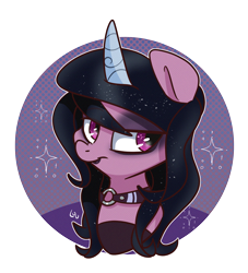Size: 1944x2144 | Tagged: safe, artist:lou, character:izzy moonbow, species:unicorn, g5, choker, goth, goth izzy, gradient hair, jewelry, multicolored hair, necklace, simple background, solo, transparent background