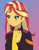 Size: 2334x3018 | Tagged: safe, artist:doggorob, character:sunset shimmer, species:eqg human, g4, my little pony:equestria girls, bisexual pride flag, bust, gradient background, heart, pride, pride flag, simple background