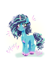 Size: 1080x1350 | Tagged: safe, artist:jully-park, derpibooru original, character:misty brightdawn, species:pony, species:unicorn, g5, curly hair, female, frizzy hair, horn, mare, simple background, solo, white background
