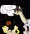 Size: 1056x1200 | Tagged: safe, artist:spagootispootis, species:earth pony, species:pony, explicit source, female, filly, foal, giraffe, high res, hug, lady dimitrescu, leg hug, male, ponified, resident evil, resident evil 8, sign, species swap, stallion, video game, village, young