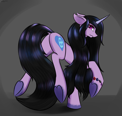 Size: 2920x2780 | Tagged: safe, artist:renarde-louve, character:izzy moonbow, species:pony, species:unicorn, g5, butt, female, goth, goth izzy, gradient mane, mare, multicolored hair, plot, underhoof