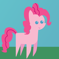 Size: 6000x6000 | Tagged: safe, artist:freestadiumtix, character:pinkie pie, species:earth pony, species:pony, g4, female, grass, mare, missing cutiemark, pointy ponies, smiling, solo