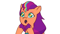 Size: 1366x768 | Tagged: safe, edit, editor:wcctnoam, screencap, character:sunny starscout, species:earth pony, g5, my little pony: tell your tale, :o, hooves, open mouth, sparkling eyes, starscout code, waku waku