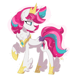 Size: 2000x2000 | Tagged: safe, artist:caprania, character:zipp storm, species:alicorn, species:pegasus, species:pony, g5, alicornified, clothing, crown, female, folded wings, jewelry, necklace, race swap, regalia, shoes, solo, solo female, sparkles, transparent background, wings, zippicorn
