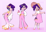 Size: 3312x2316 | Tagged: safe, artist:syrupyyy, character:pipp petals, species:human, species:pegasus, g5, adorapipp, bell bottom pants, blushing, cellphone, clothing, crown, cute, dress, ear piercing, earring, eyes closed, female, hat, high heels, humanized, jewelry, light skin, open mouth, pants, phone, piercing, pink background, pipp wings, regalia, shirt, shoes, simple background, skirt, smartphone, socks, solo, species swap, sunglasses