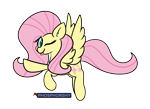 Size: 2630x1903 | Tagged: safe, artist:phosphorshy, character:fluttershy, species:pegasus, species:pony, g4, ;p, ear fluff, female, flying, mare, one eye closed, signature, simple background, solo, tongue out, transparent background, wink