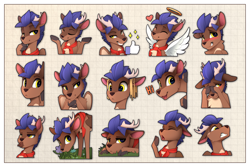 Size: 2500x1667 | Tagged: safe, artist:yakovlev-vad, oc, oc only, oc:arny, species:deer, species:peryton, species:pony, g4, abstract background, cute, expressions, hybrid, male, ocbetes, original species, solo