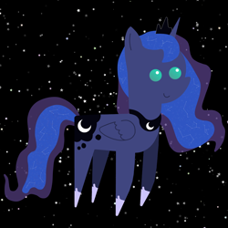 Size: 6000x6000 | Tagged: safe, artist:freestadiumtix, character:princess luna, species:alicorn, species:pony, g4, clothing, constellations, crown, cute, female, galaxy mane, hoof shoes, jewelry, lunabetes, mare, necklace, peytral, pointy ponies, regalia, shoes, solo, space, starry background