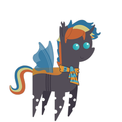 Size: 6000x6000 | Tagged: safe, artist:freestadiumtix, oc, oc only, oc:sardonyx, species:changeling, clothing, cute, male, ocbetes, pointy ponies, scarf, simple background, solo, transparent background