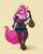 Size: 1600x2000 | Tagged: safe, artist:asimos, part of a set, character:pinkie pie, species:anthro, species:earth pony, species:plantigrade anthro, g4, bard, bard pie, breasts, cleavage, clothing, colored eyebrows, corset, eyebrows, fantasy class, female, gold, gold coins, gradient background, looking at you, lute, mare, melee weapon, musical instrument, shorts, solo, sword, three quarter view, weapon