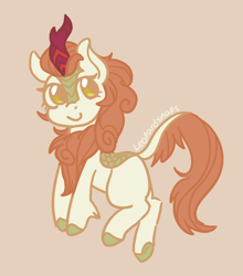 Size: 872x992 | Tagged: safe, artist:leopardsnaps, character:autumn blaze, species:kirin, g4, cute, kirinbetes, looking at you, simple background, sketch, smiling, solo
