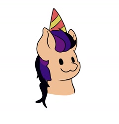 Size: 1776x1848 | Tagged: safe, artist:noxi1_48, oc, oc:fila brightspark, species:earth pony, species:pony, birthday, birthday hat, comic, cute, earth pony oc, gift art, head only, solo