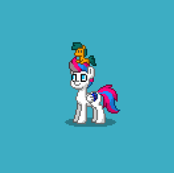 Size: 395x393 | Tagged: safe, derpibooru original, character:hitch trailblazer, character:zipp storm, species:earth pony, species:pegasus, species:pony, pony town, g5, blaze (coat marking), blue background, female, male, plushie, shipping, simple background, straight, toy