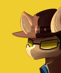 Size: 1500x1800 | Tagged: safe, artist:lunar froxy, manebooru original, species:earth pony, species:pony, avatar, blue team, clothing, crossover, glasses, hat, jacket, sniper, sniper class, solo, team fortress 2, tf2 sniper, vest, video game