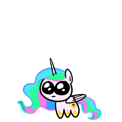 Size: 3000x3000 | Tagged: safe, artist:leopardsnaps, character:princess celestia, species:alicorn, species:pony, g4, autism, smol, solo, stare, tbh creature