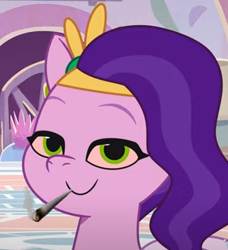 Size: 334x367 | Tagged: safe, artist:golden midnight, edit, edited screencap, screencap, character:pipp petals, species:pegasus, species:pony, g5, my little pony: make your mark, drugs, pipp is high, smoking