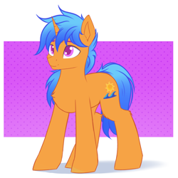 Size: 2000x2000 | Tagged: safe, artist:adagiostring, oc, oc only, oc:solar wave, species:pony, species:unicorn, purple eyes, simple background, smiling, ych result