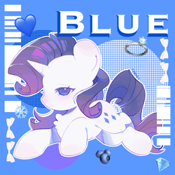 Size: 3500x3500 | Tagged: safe, artist:不可食用骨, part of a set, character:rarity, species:pony, species:unicorn, g4, blushing, chibi, cute, eyebrows, female, high res, horn, mare, profile, raribetes, solo