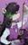 Size: 1879x2996 | Tagged: safe, artist:astralblues, character:octavia melody, species:earth pony, species:pony, g4, bow (instrument), bow tie, clothing, disguise, disguised changeling, eyebrows, fangs, female, high res, looking at you, mare, musical instrument, profile, raised hoof, sharp teeth, simple background, solo, underhoof