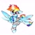 Size: 1924x1924 | Tagged: safe, artist:liaaqila, character:rainbow dash, species:pegasus, species:pony, g4, clothing, commission, cute, dashabetes, eye clipping through hair, female, flying, happy, hoodie, looking at you, mare, open mouth, open smile, signature, simple background, smiling, smiling at you, solo, spread wings, traditional art, white background, wings