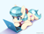 Size: 2368x1827 | Tagged: safe, artist:vinilyart, character:coco pommel, species:earth pony, species:pony, g4, apple (company), blushing, cocobetes, computer, cute, female, high res, laptop computer, lying down, macbook, mare, necktie, prone, solo
