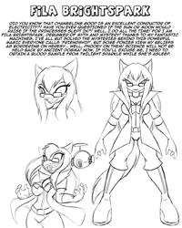 Size: 1378x1725 | Tagged: safe, artist:chaoscroc, oc, oc:fila brightspark, species:anthro, species:earth pony, species:plantigrade anthro, species:pony, boots, clothing, coat, comic, earth pony oc, eyelashes, glasses, gloves, jacket, lab coat, lineart, long gloves, long hair, longcoat, mad scientist, mad scientist grin, monochrome, pants, robot, robot assistant, shirt, shoes, solo