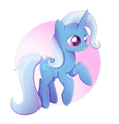 Size: 1742x1822 | Tagged: safe, artist:nnaly, character:trixie, species:pony, species:unicorn, g4, blushing, female, gradient background, horn, mare, signature, simple background, smiling, solo, transparent background